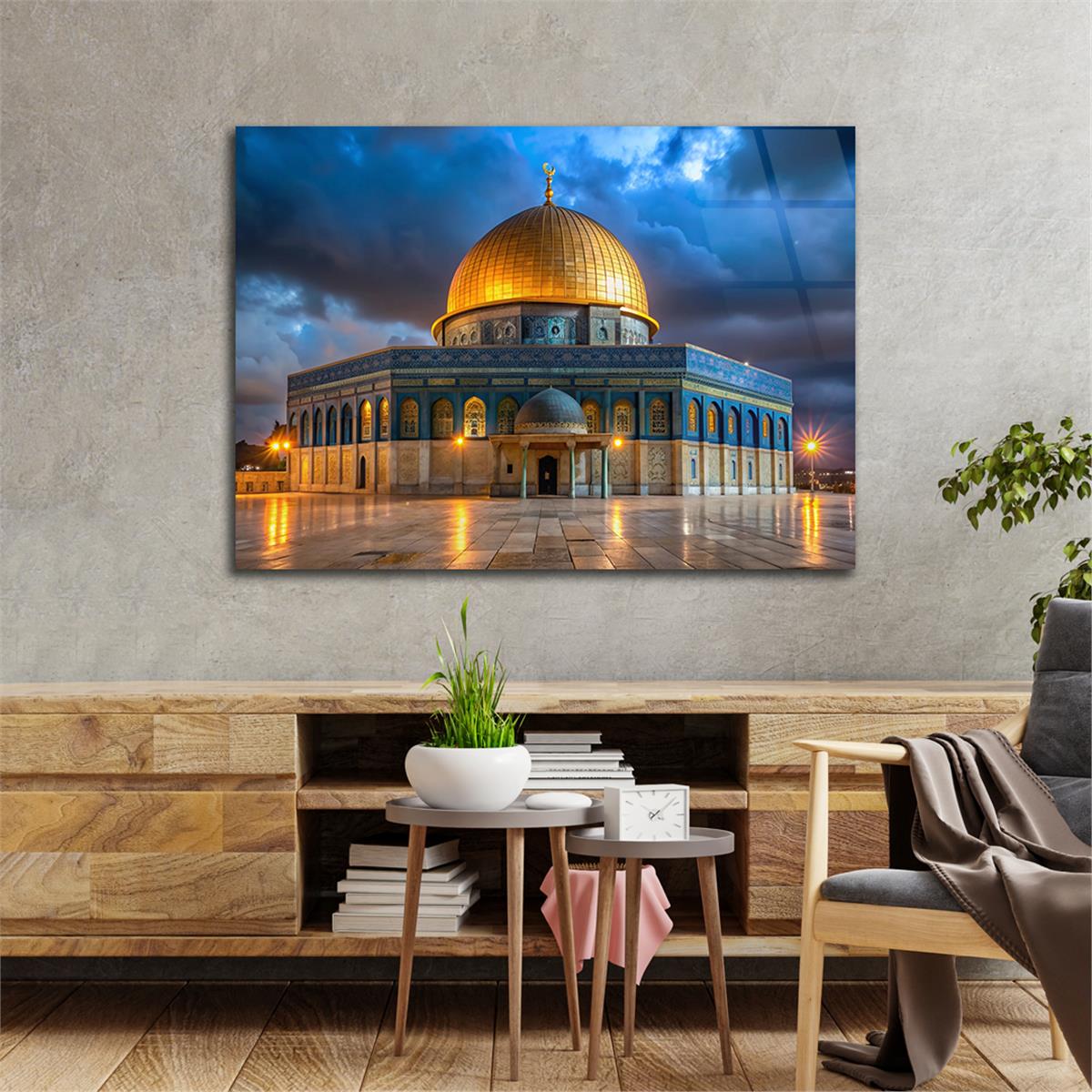 Yatay Dini Temalı Cam Tablo 237