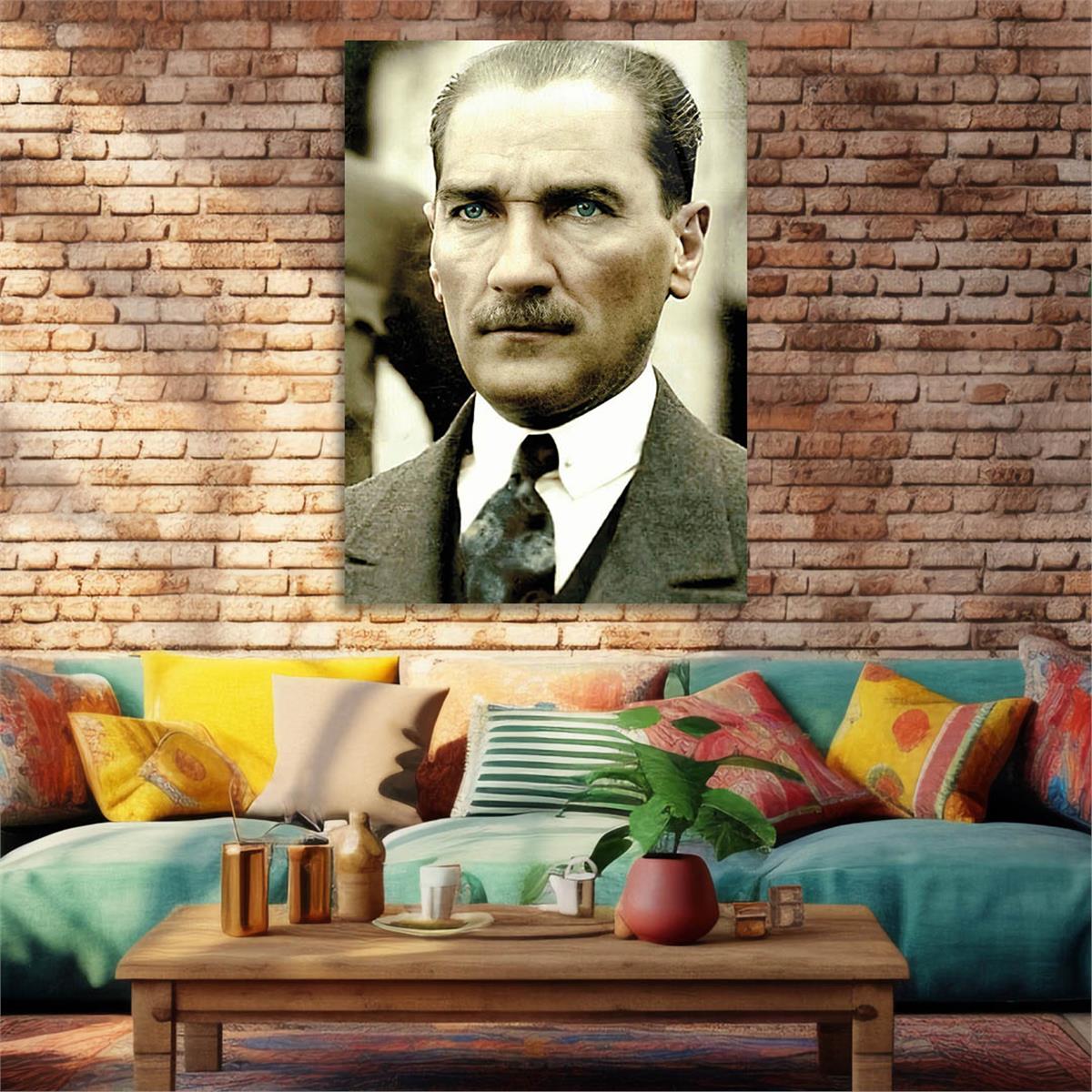 Mustafa Kemal Atatürk Gehard Glasschilderij 