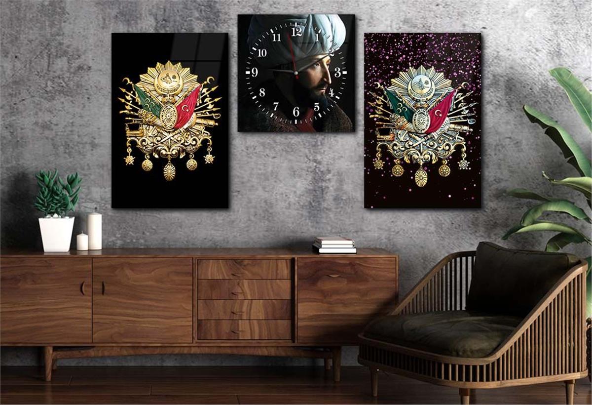 Ensemble de tableaux et dhorloge 2 pièces sur le thème de la nation