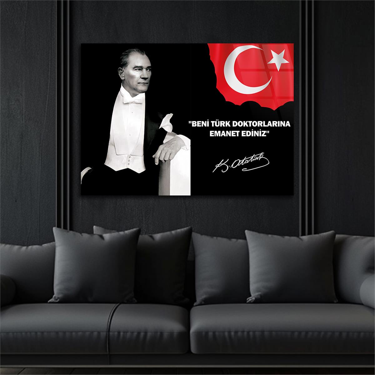 MUSTAFA KEMAL ATATÜRK Tempered Glass Wall Art 