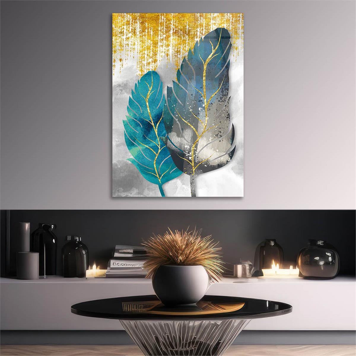 Vertical Tempered Glasss Wall Arts Art-Themed 334
