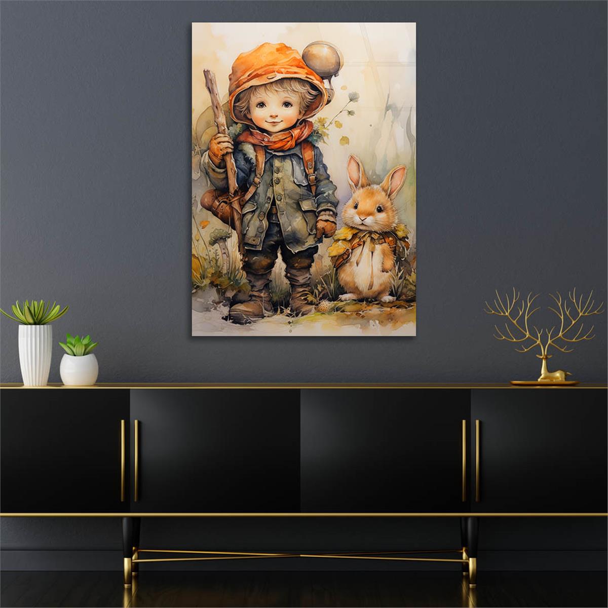 Dikey Sanat Temalı Cam Tablo 528