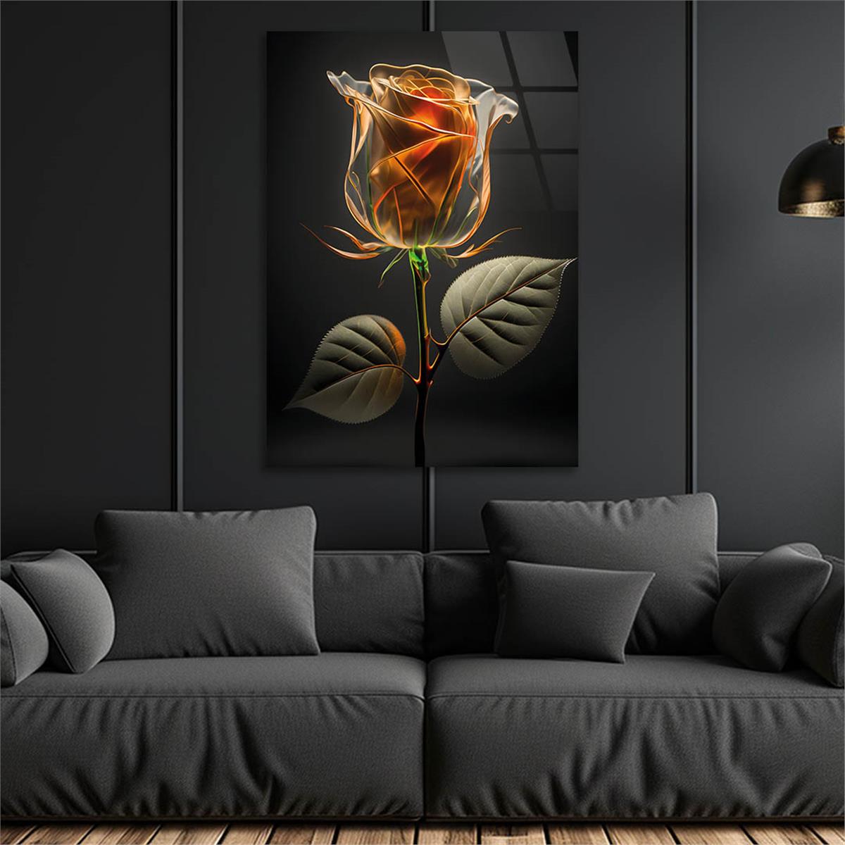 Vertical Tempered Glasss Wall Arts Natured-Themed125