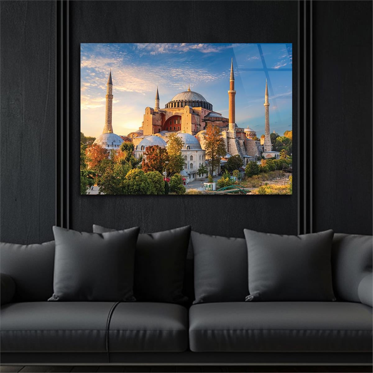 Yatay Dini Temalı Cam Tablo 141