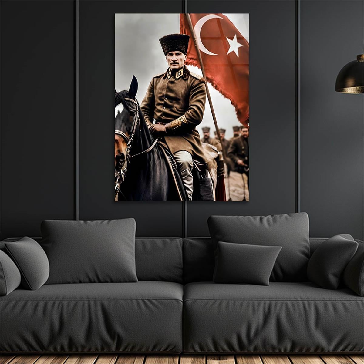 Dikey Vatan Temalı Cam Tablo 298