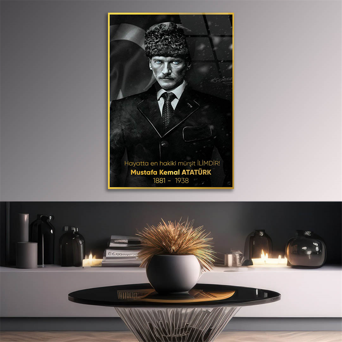 MUSTAFA KEMAL ATATÜRK Tempered Glasss Wall Art