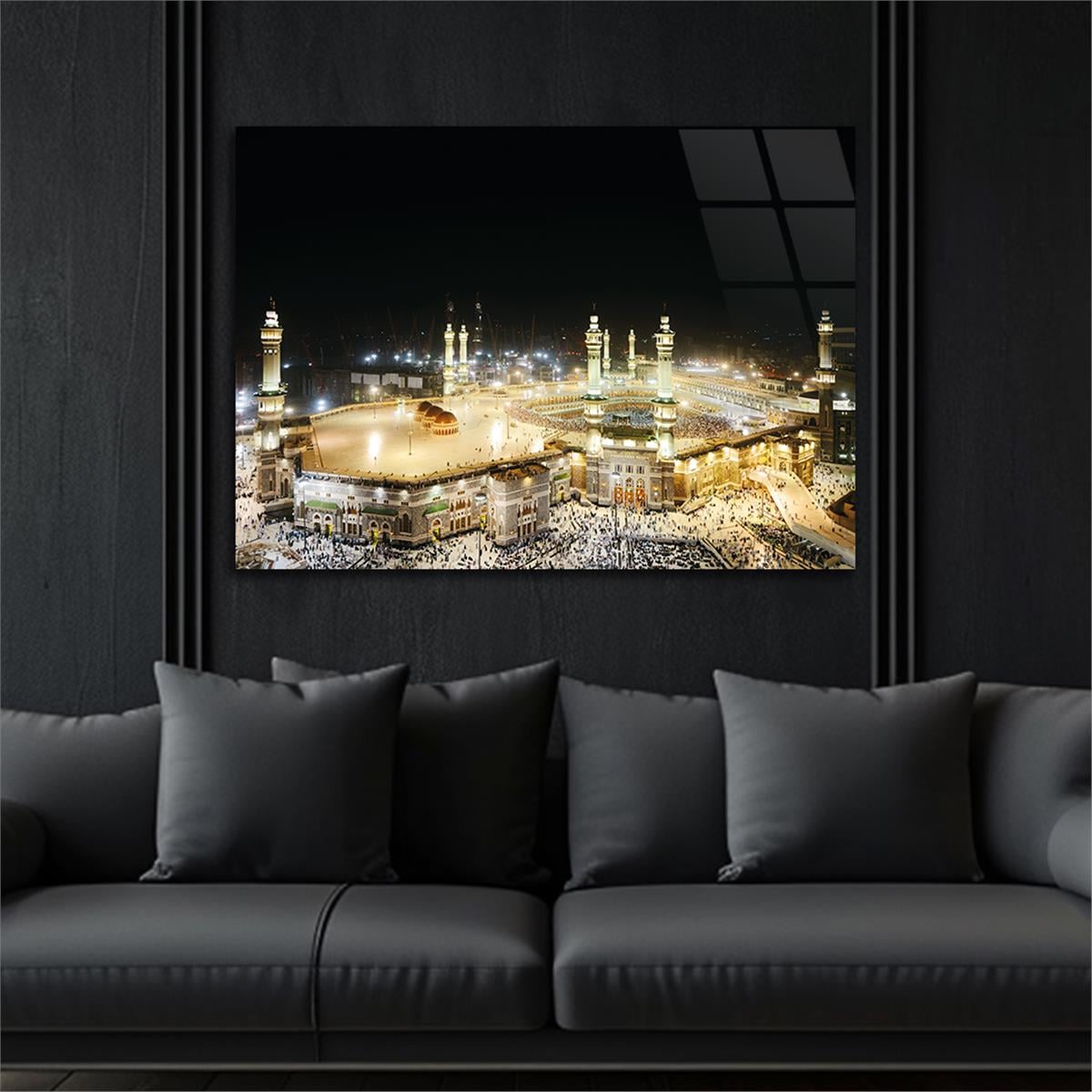 Ka’bah  on Glass Print Caaba Glass Wall Art Kaaba Tempered Glass Wall Art