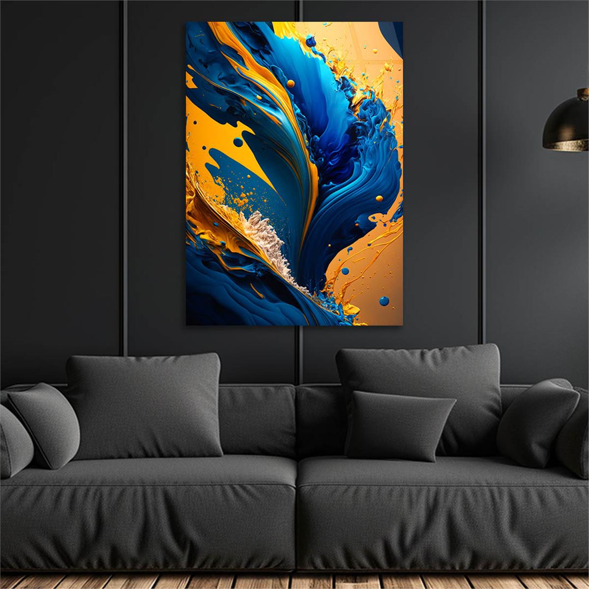 Dikey Sanat Temalı Cam Tablo 433