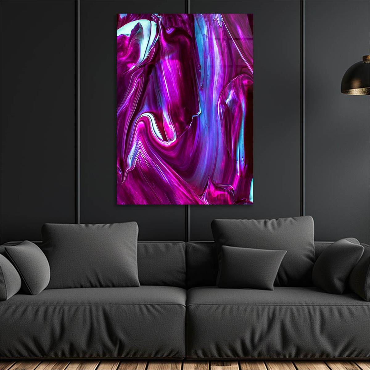 Dikey Sanat Temalı Cam Tablo 509