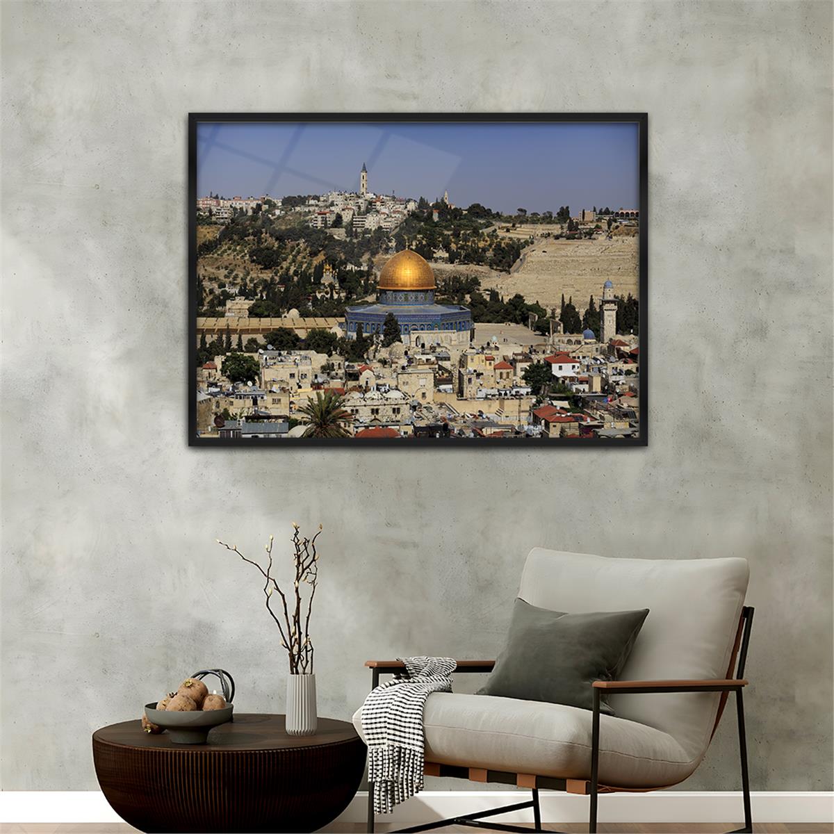 Tableau en verre à thème religieux avec cadre en aluminium  029