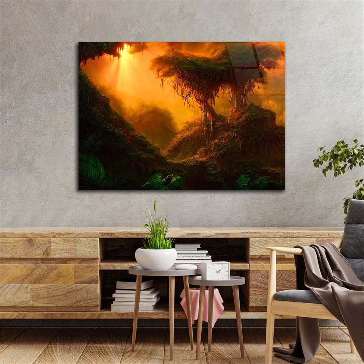 Horizontal Art-Themed Tempered Glass Wall Art 478