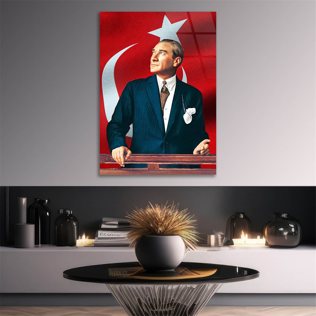 MUSTAFA KEMAL ATATÜRK Tempered Glasss Wall Art