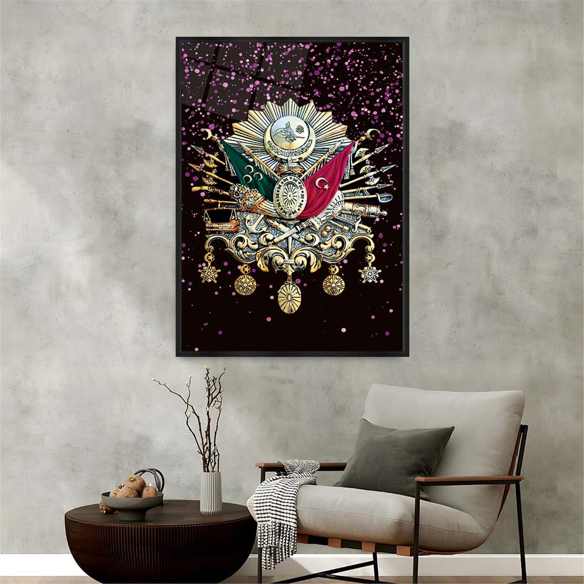 Aluminum-Framed National-Themed Tempered Glass Wall Art 027