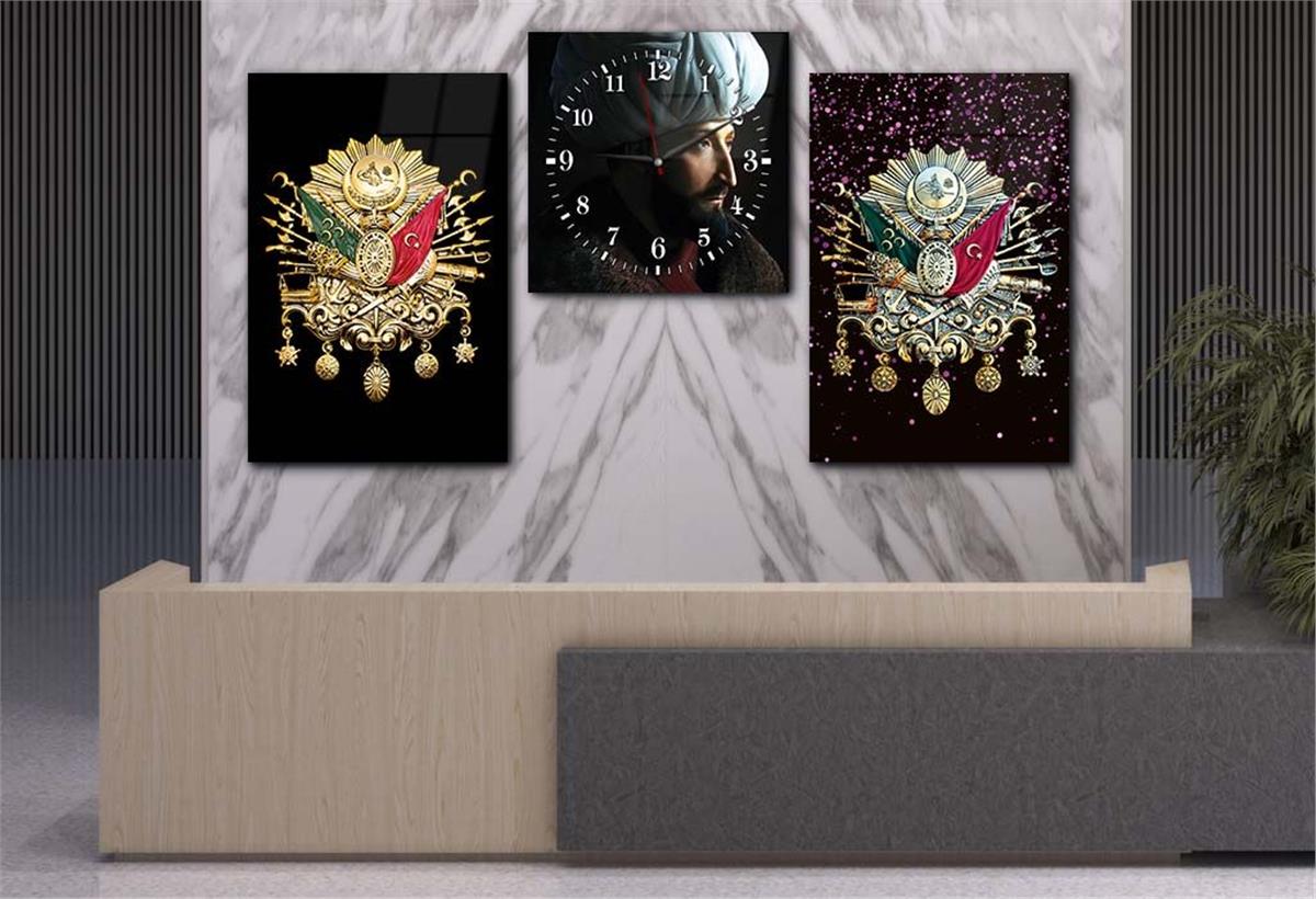 Ensemble de tableaux et dhorloge 2 pièces sur le thème de la nation