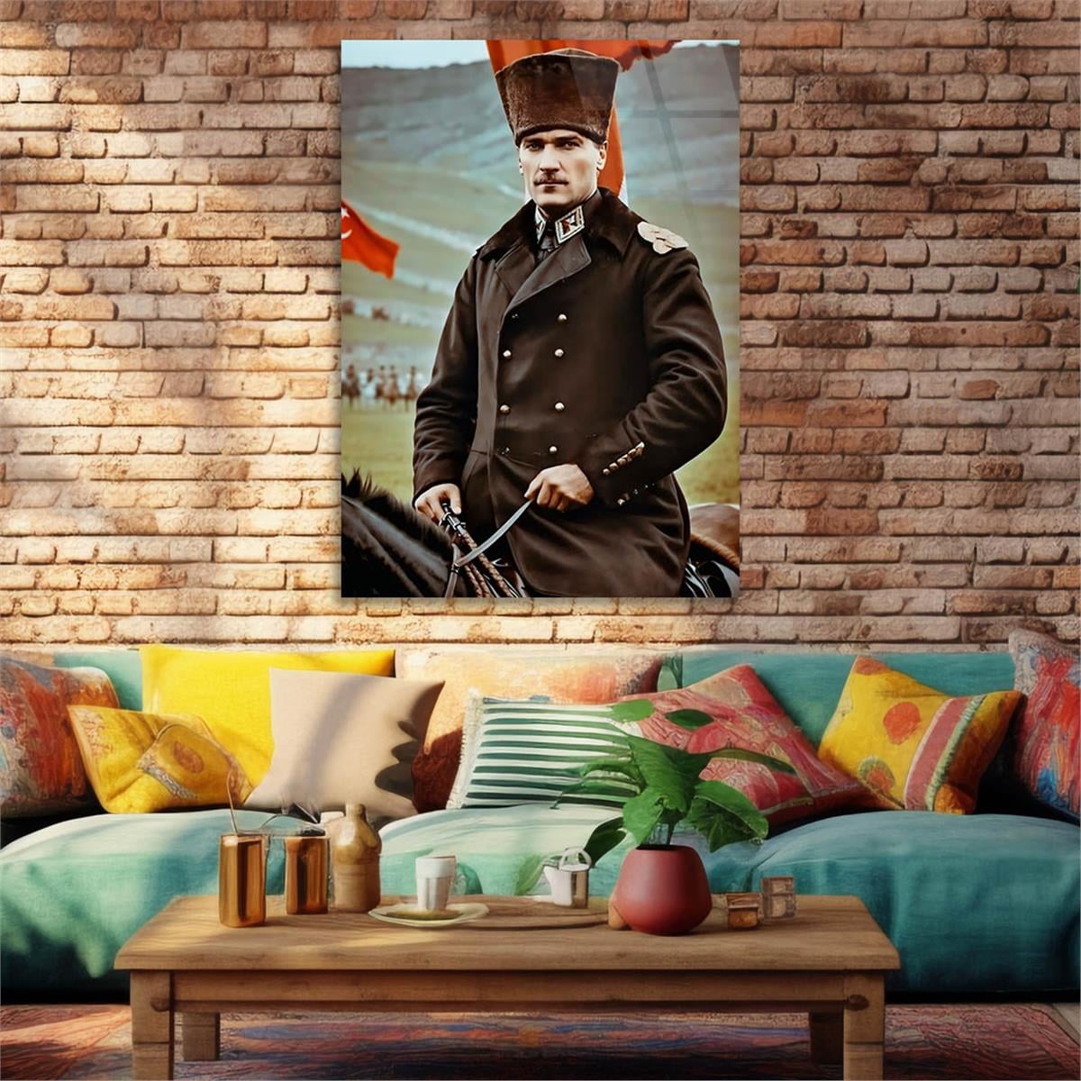 Dikey VatanTemalı Cam Tablo 250