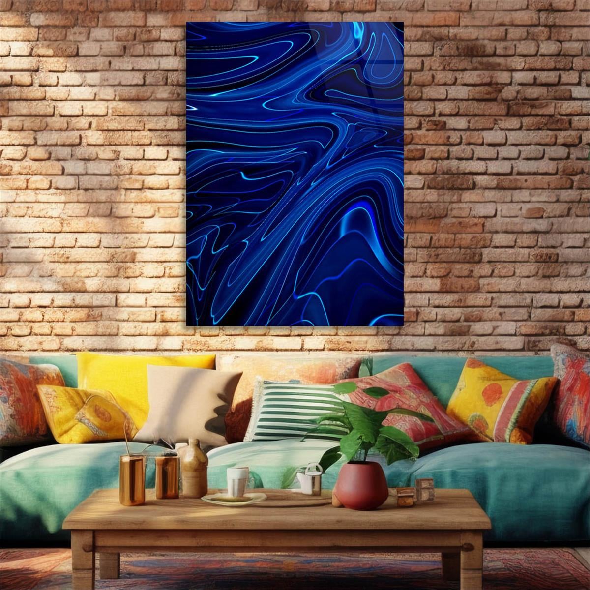 Dikey Sanat Temalı Cam Tablo 501