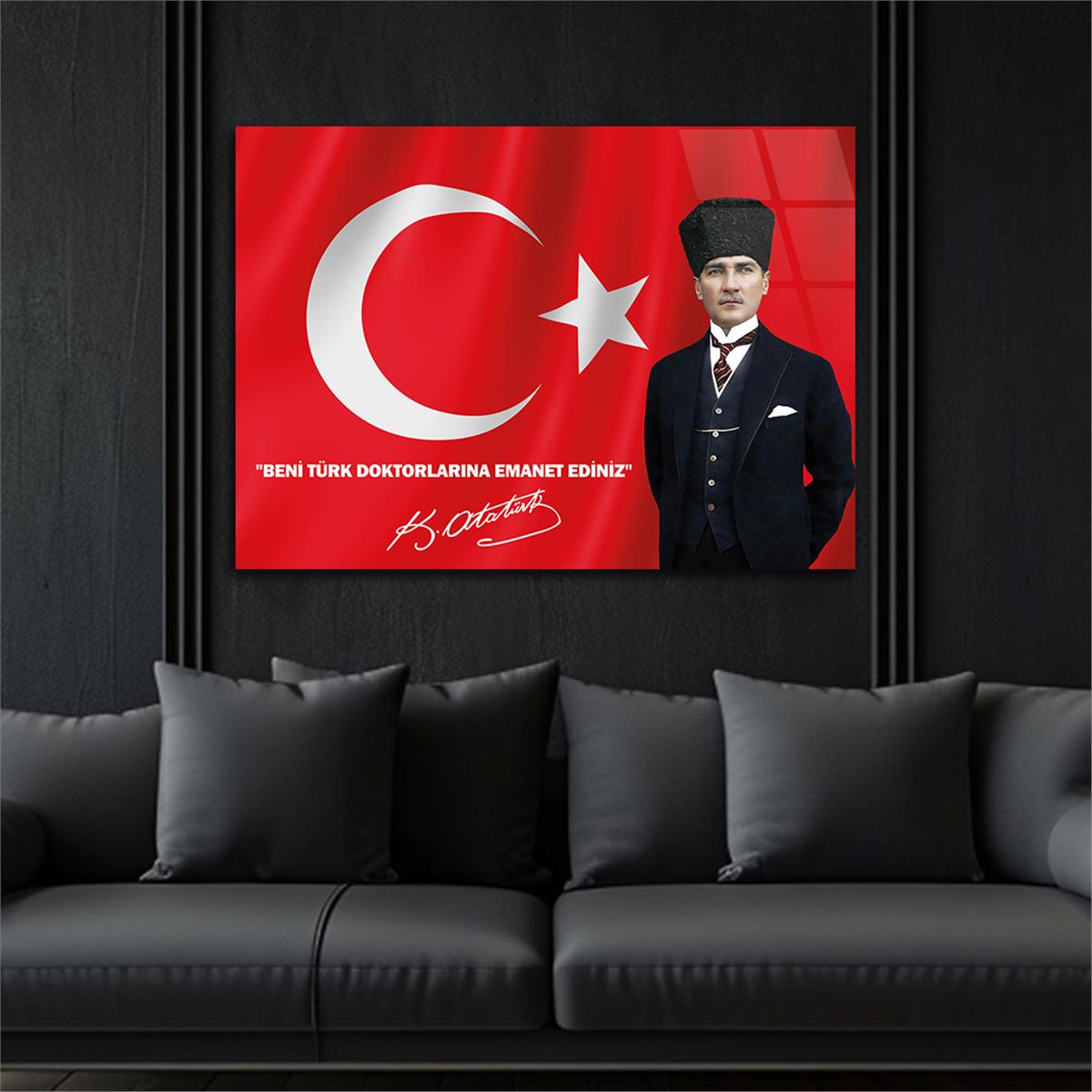 MUSTAFA KEMAL ATATÜRK Tempered Glass Wall Art 