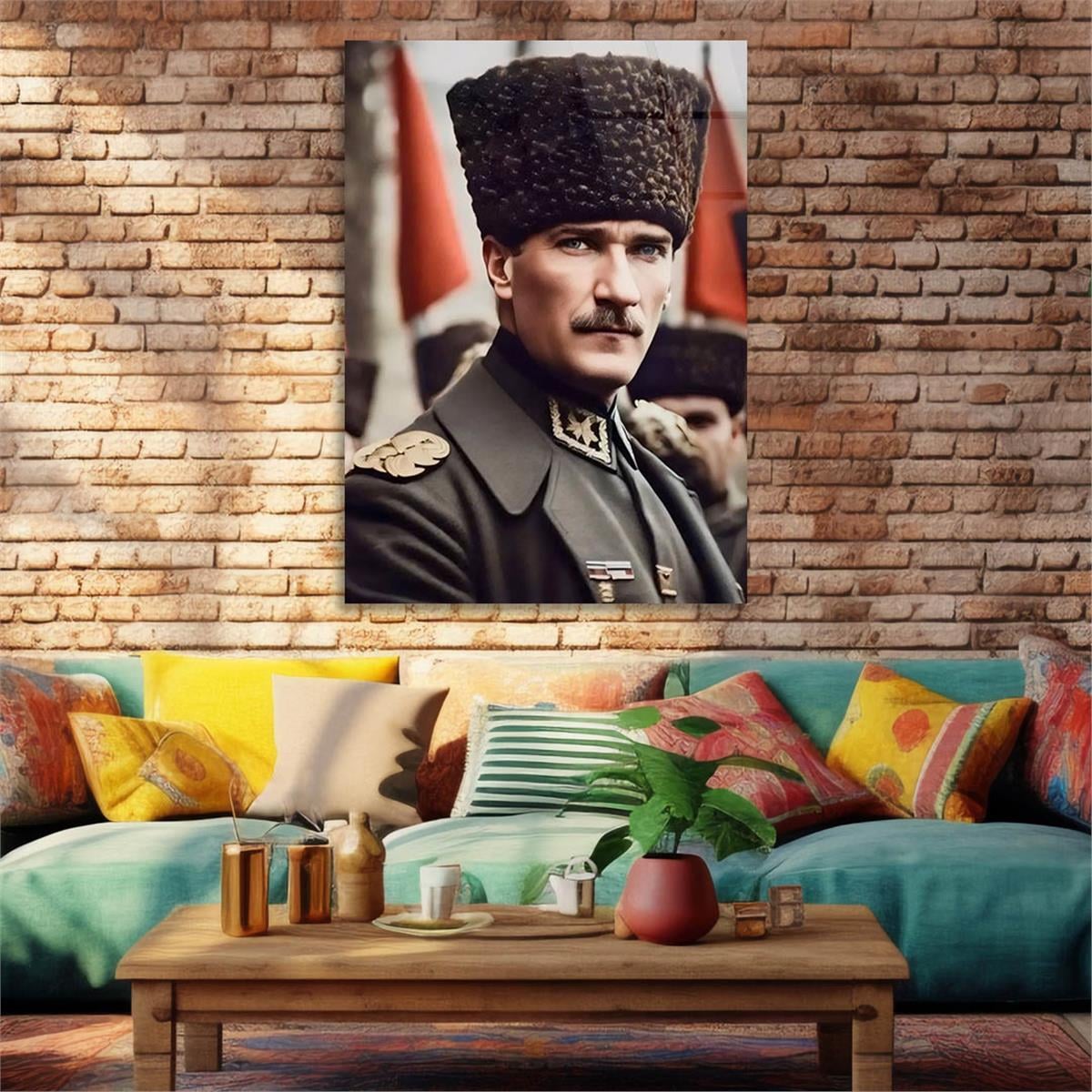 Dikey VatanTemalı Cam Tablo 200