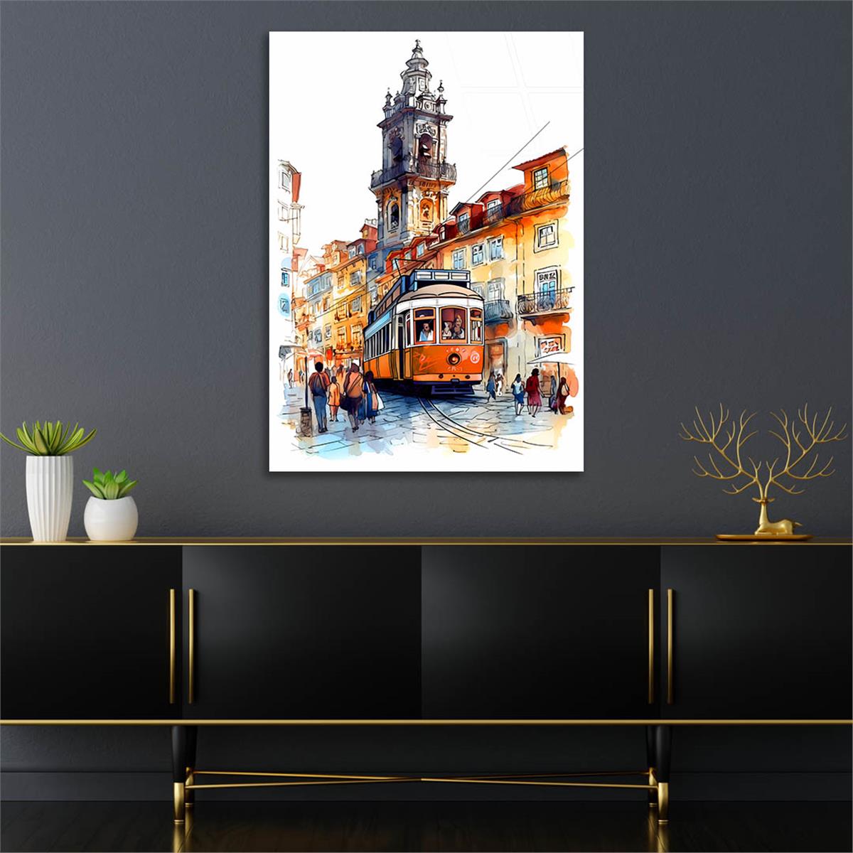 Dikey Sanat Temalı Cam Tablo 486