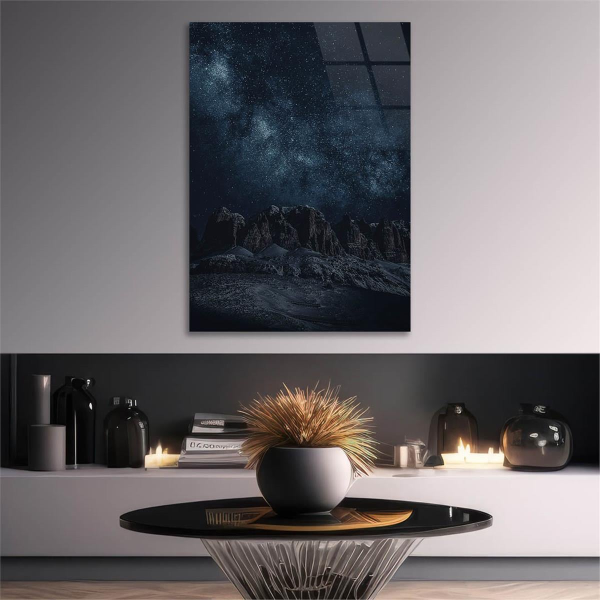 Dikey Doğa Temalı Cam Tablo 253