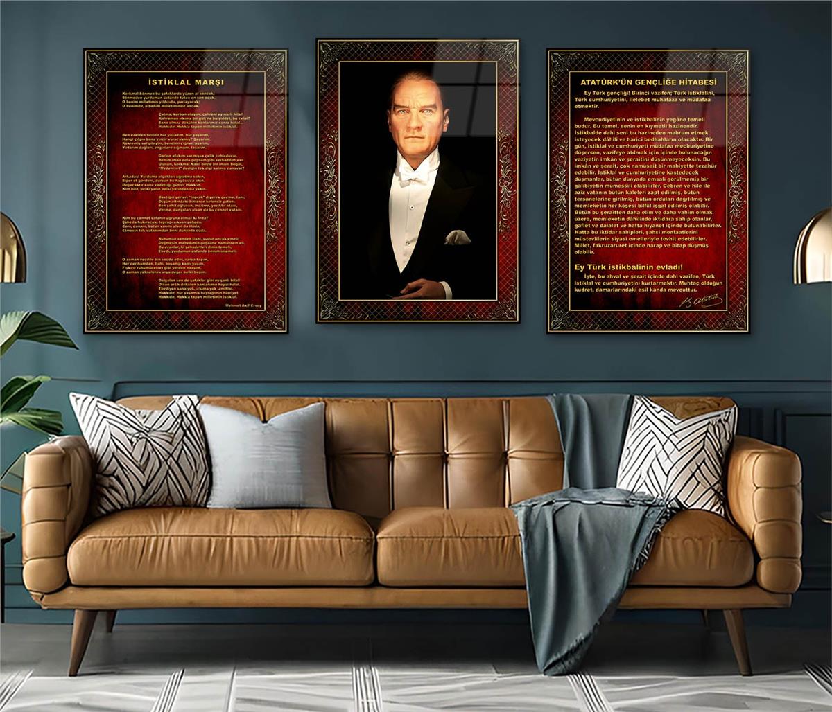  3lü Set VatanTemalı Cam Tablo 39