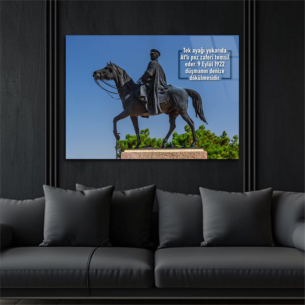 Yatay VatanTemalı Cam Tablo 135