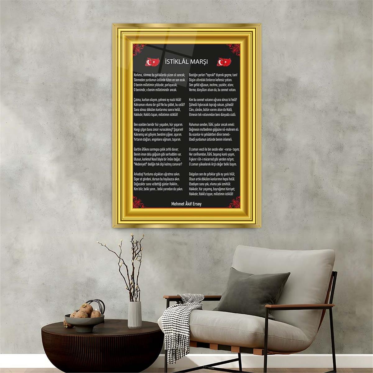 Alüminyum Çerçeveli Vatan Temalı Cam Tablo 103