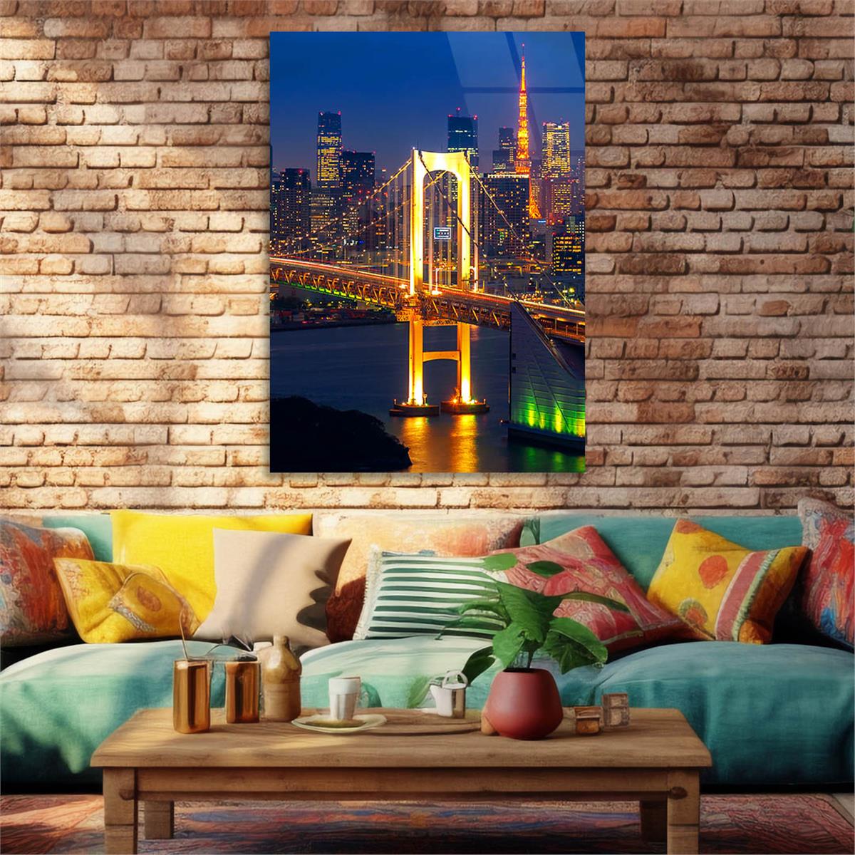 Dikey Doğa Temalı Cam Tablo 228