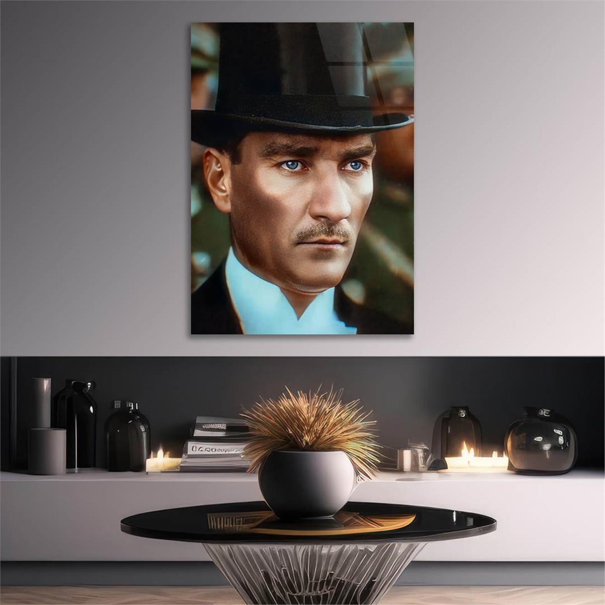 Dikey VatanTemalı Cam Tablo 255