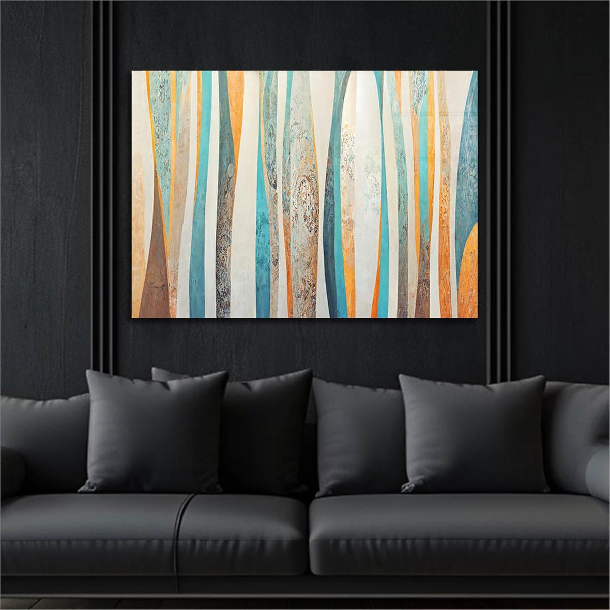 Horizontal Art-Themed Tempered Glass Wall Art 506