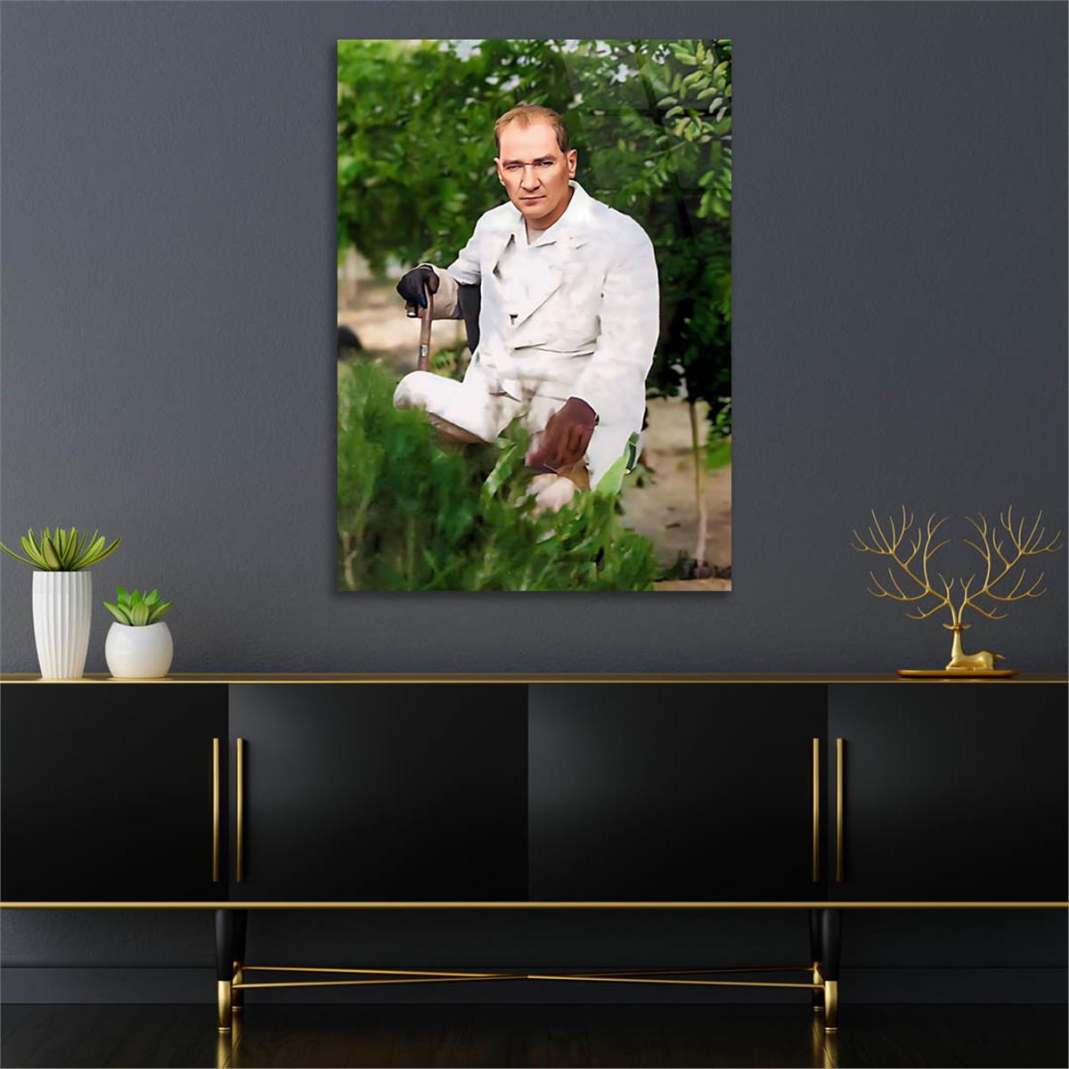 Dikey VatanTemalı Cam Tablo 146