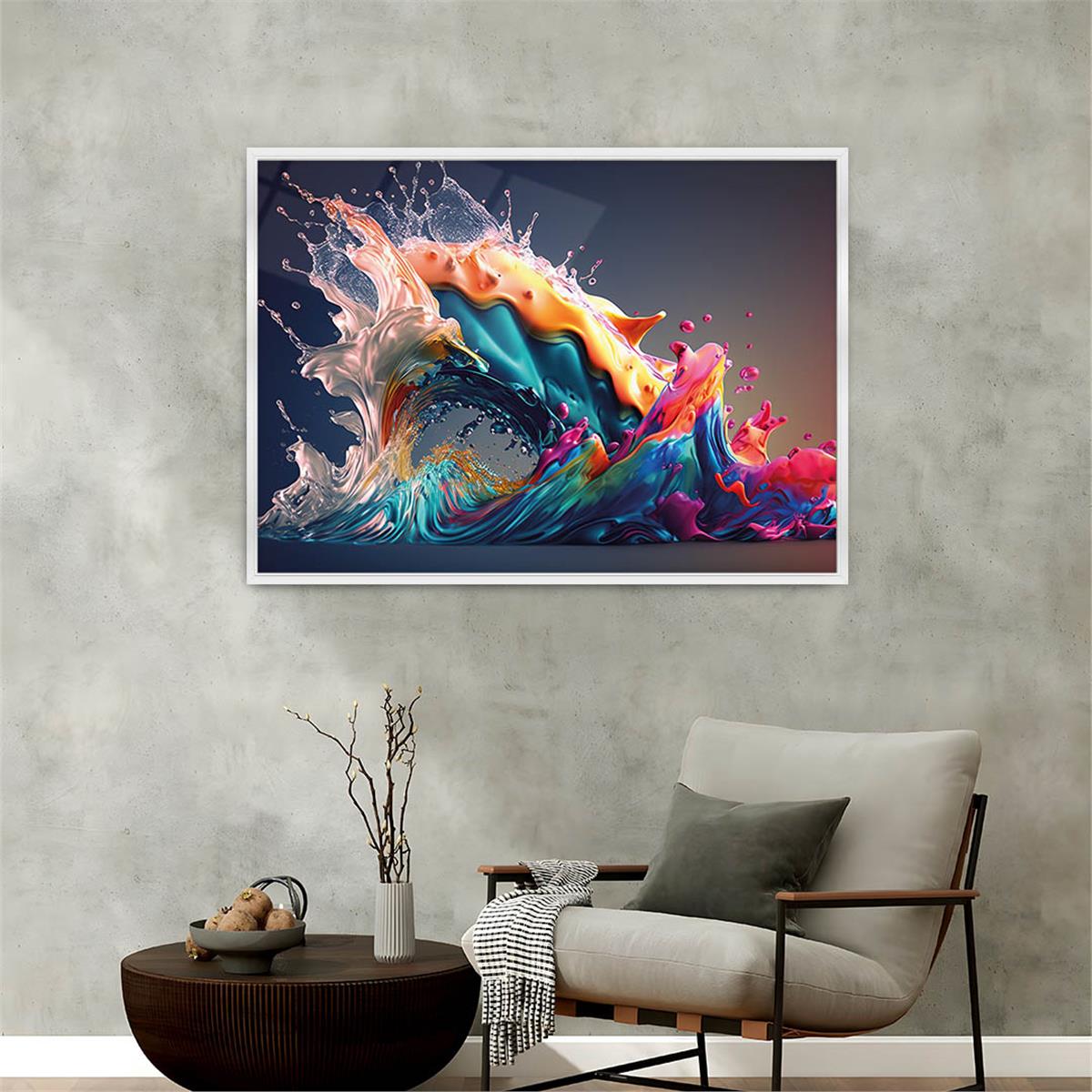 Aluminum-Framed Art-Themed Tempered Glass Wall Art 008