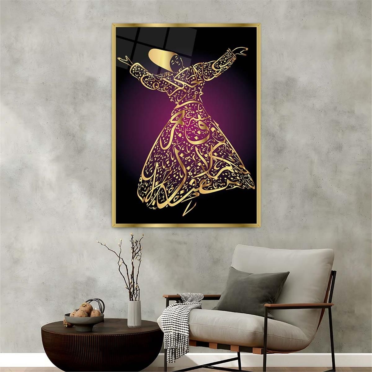 Tableau en verre à thème religieux avec cadre en aluminium  054