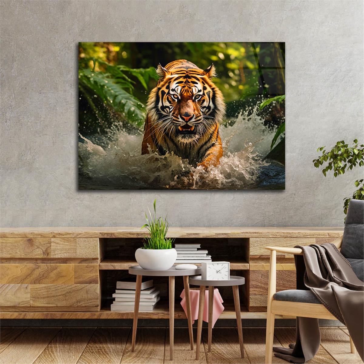 Yatay Doğa Temalı Cam Tablo 555