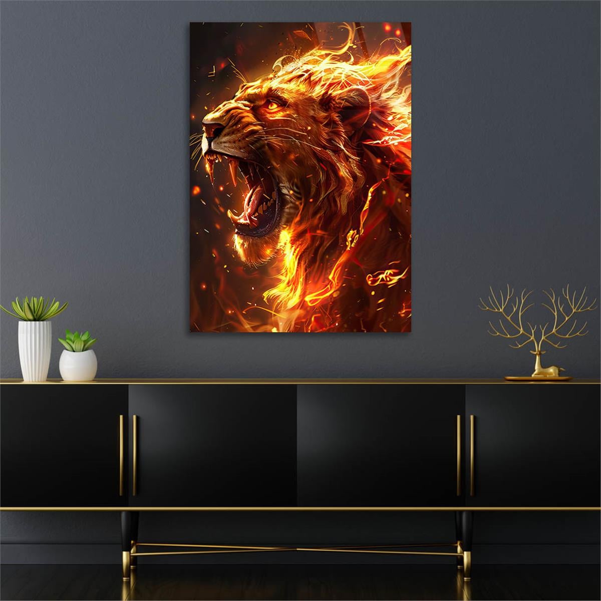 Dikey Doğa Temalı Cam Tablo 295