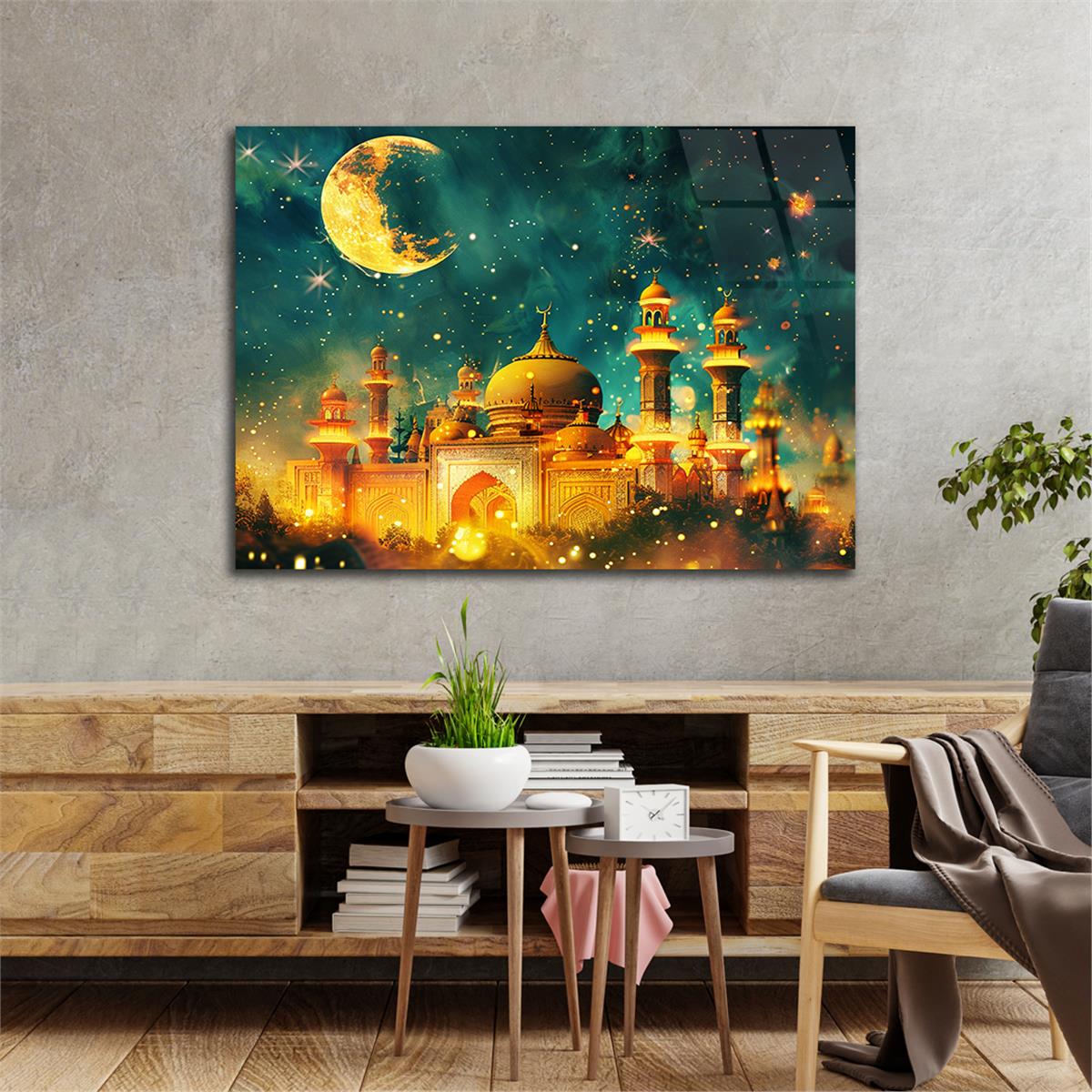 Yatay Dini Temalı Cam Tablo 214