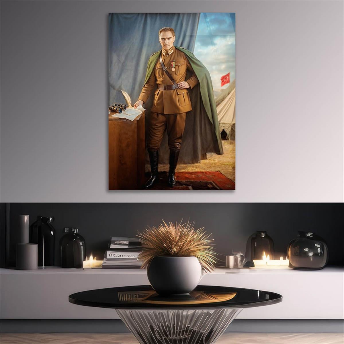 Dikey VatanTemalı Cam Tablo 245