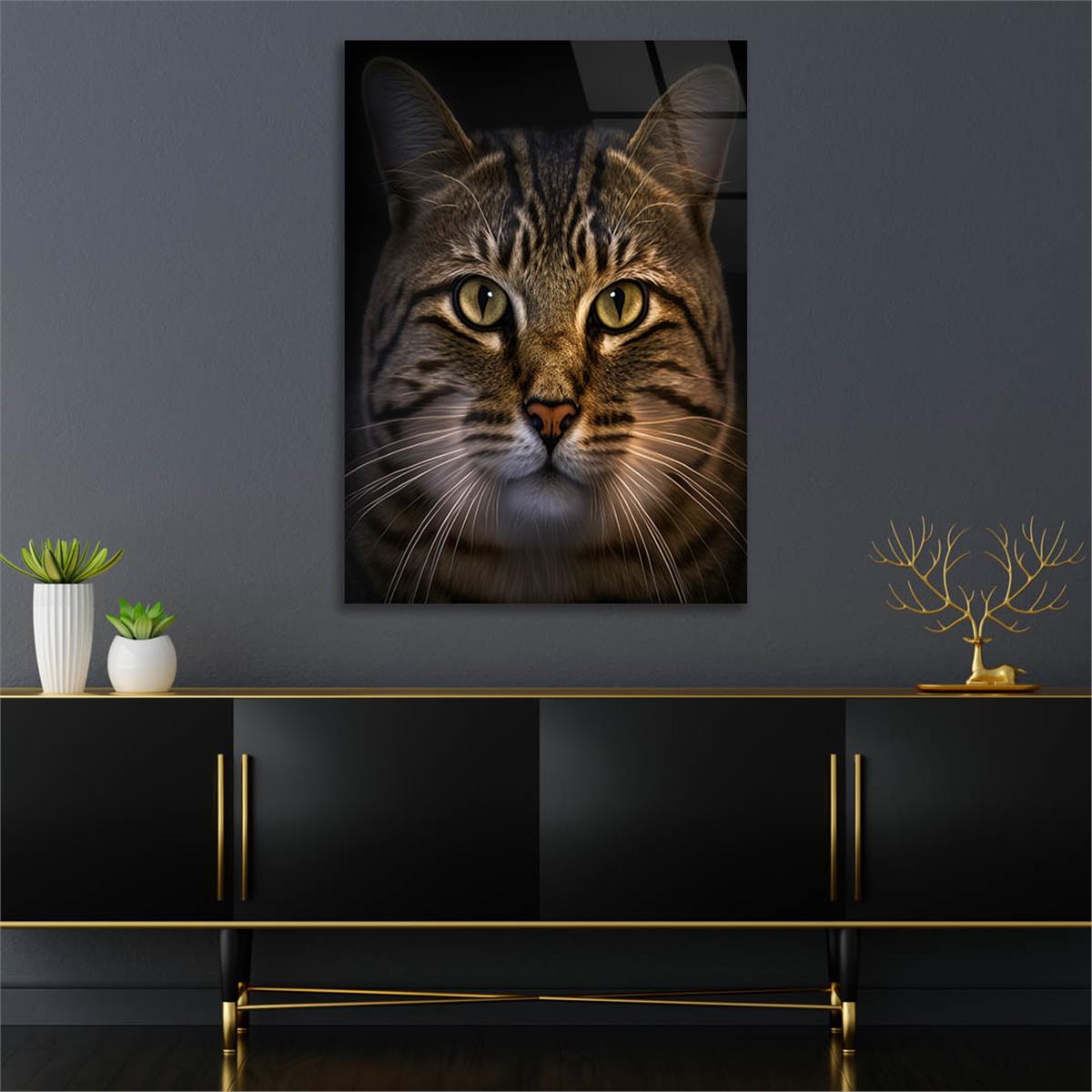 Dikey Doğa Temalı Cam Tablo 277