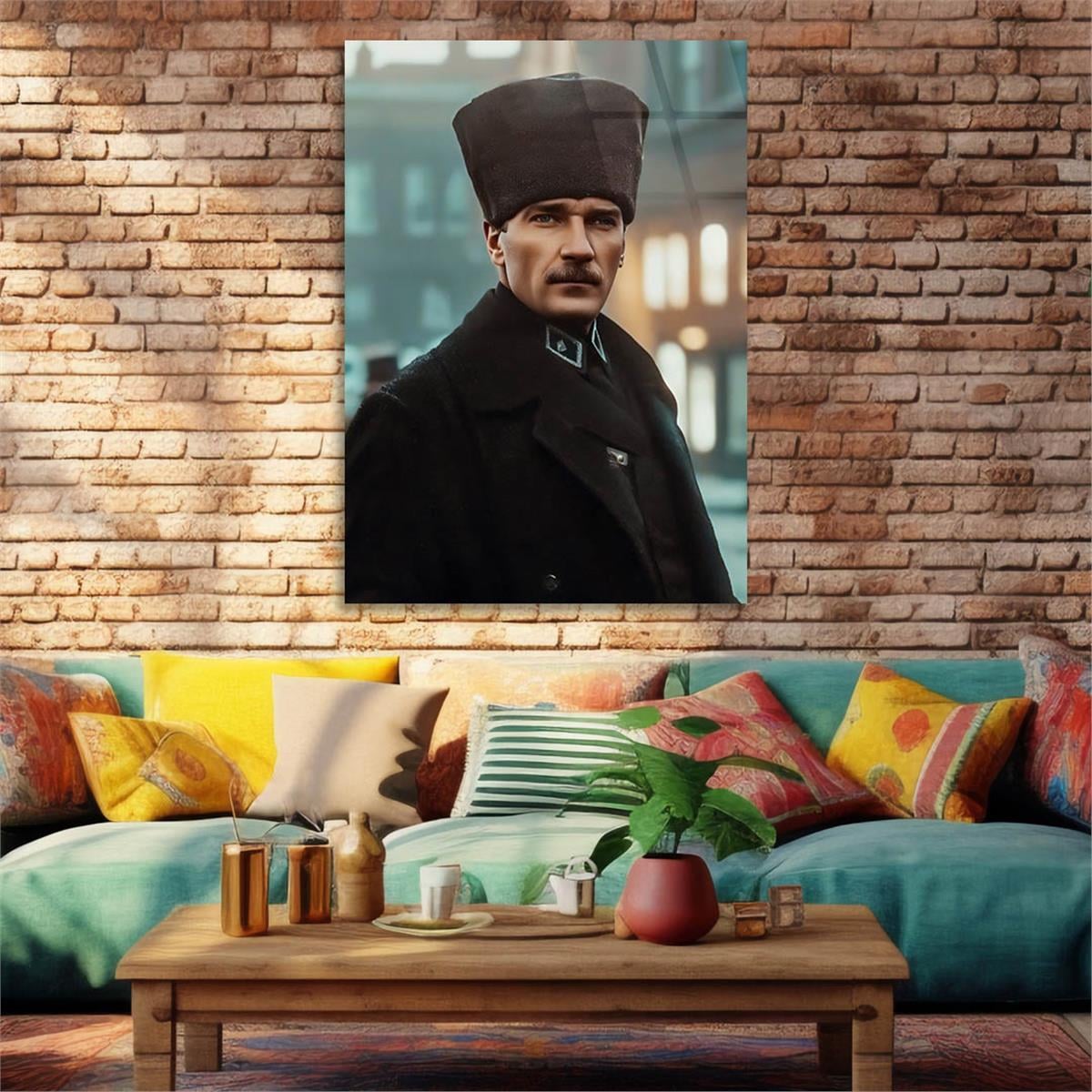 Dikey VatanTemalı Cam Tablo 279