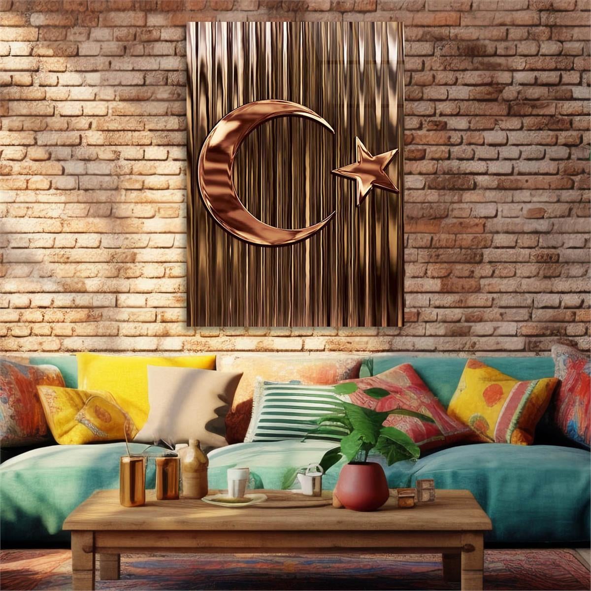 Turkish Flag Glass Wall Art