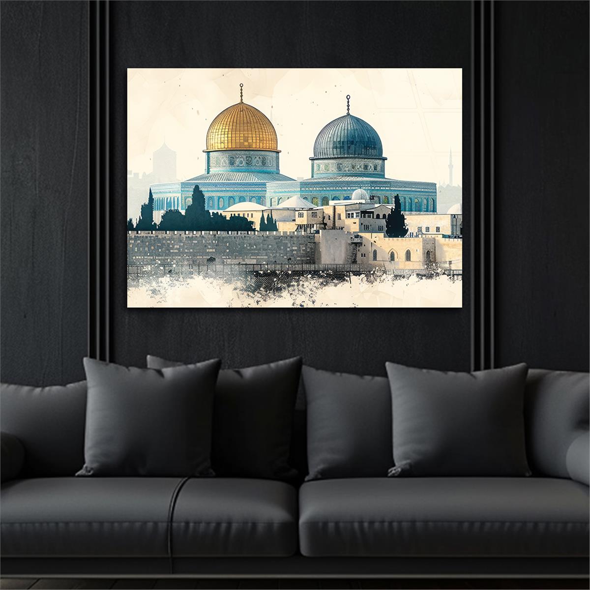 Yatay Dini Temalı Cam Tablo 188