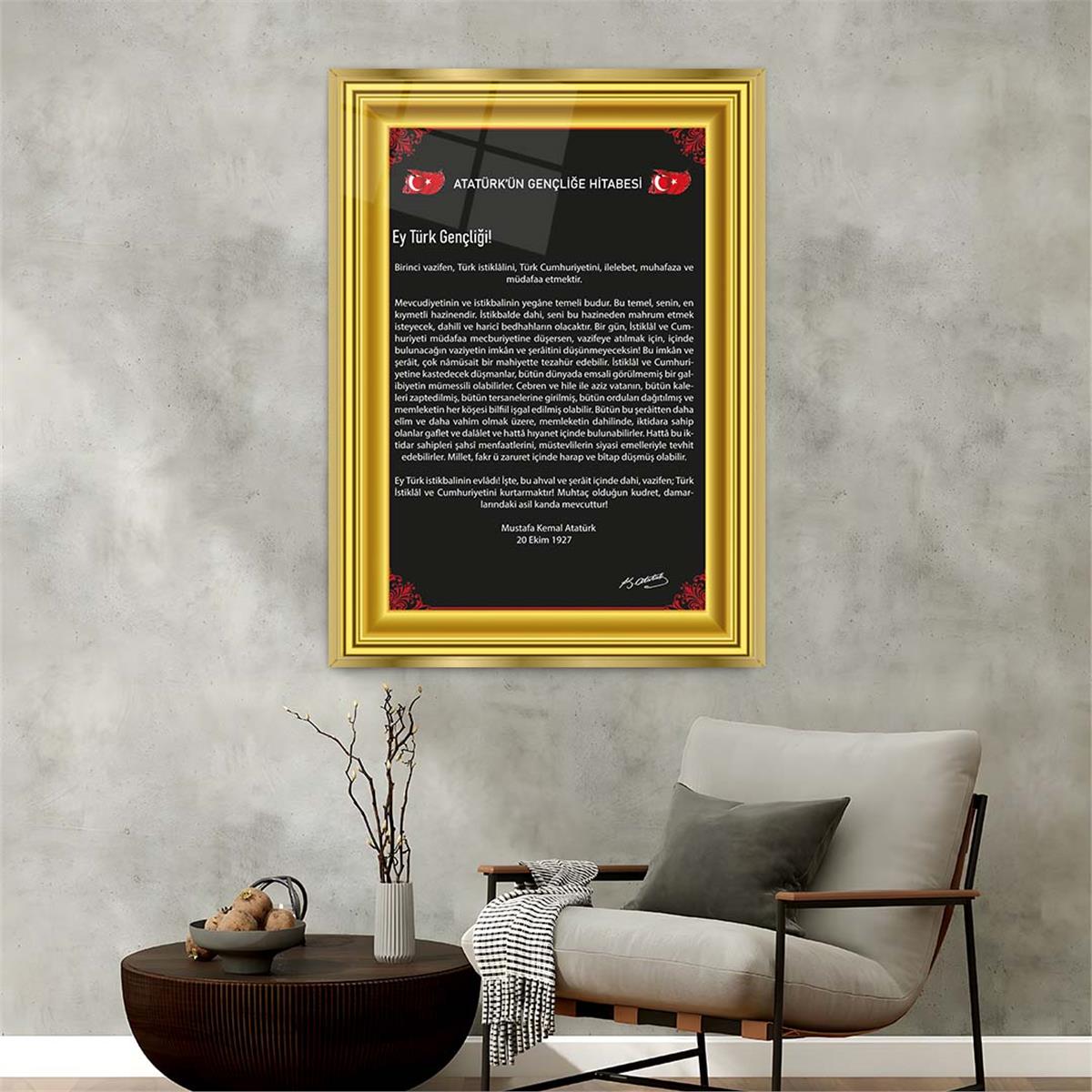 Alüminyum Çerçeveli Vatan Temalı Cam Tablo 104