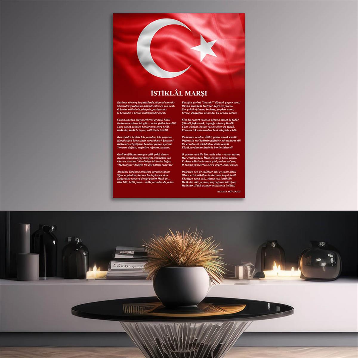 Dikey VatanTemalı Cam Tablo 186