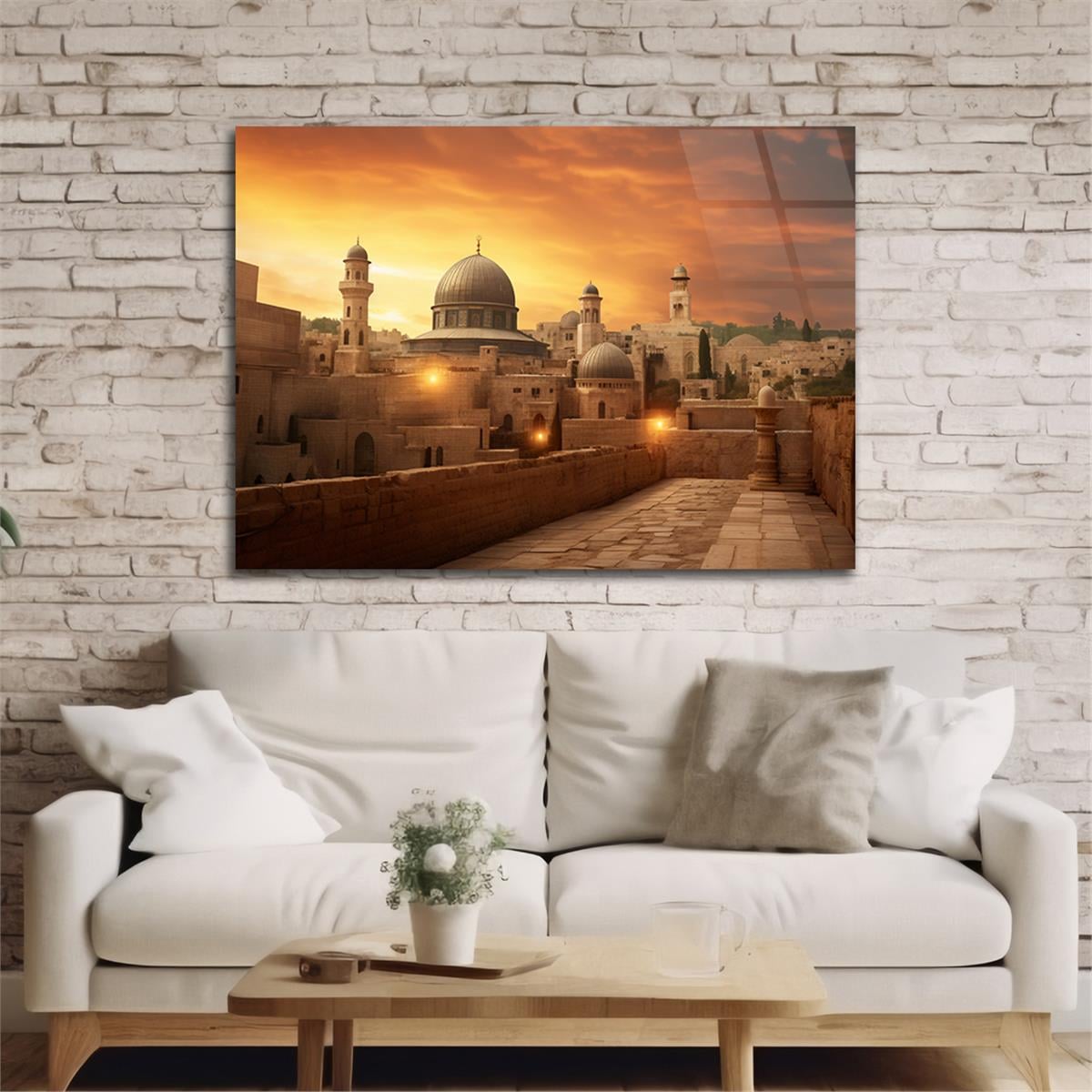 Yatay Dini Temalı Cam Tablo 200