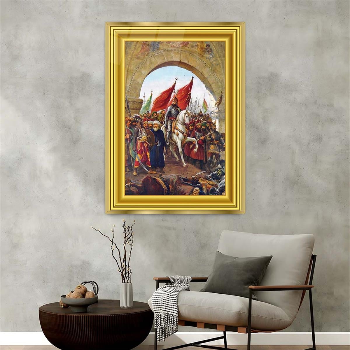 Aluminum-Framed National-Themed Tempered Glass Wall Art 006