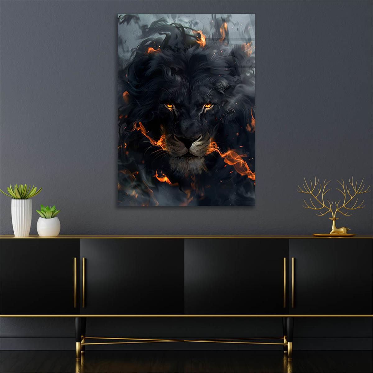 Dikey Doğa Temalı Cam Tablo 313