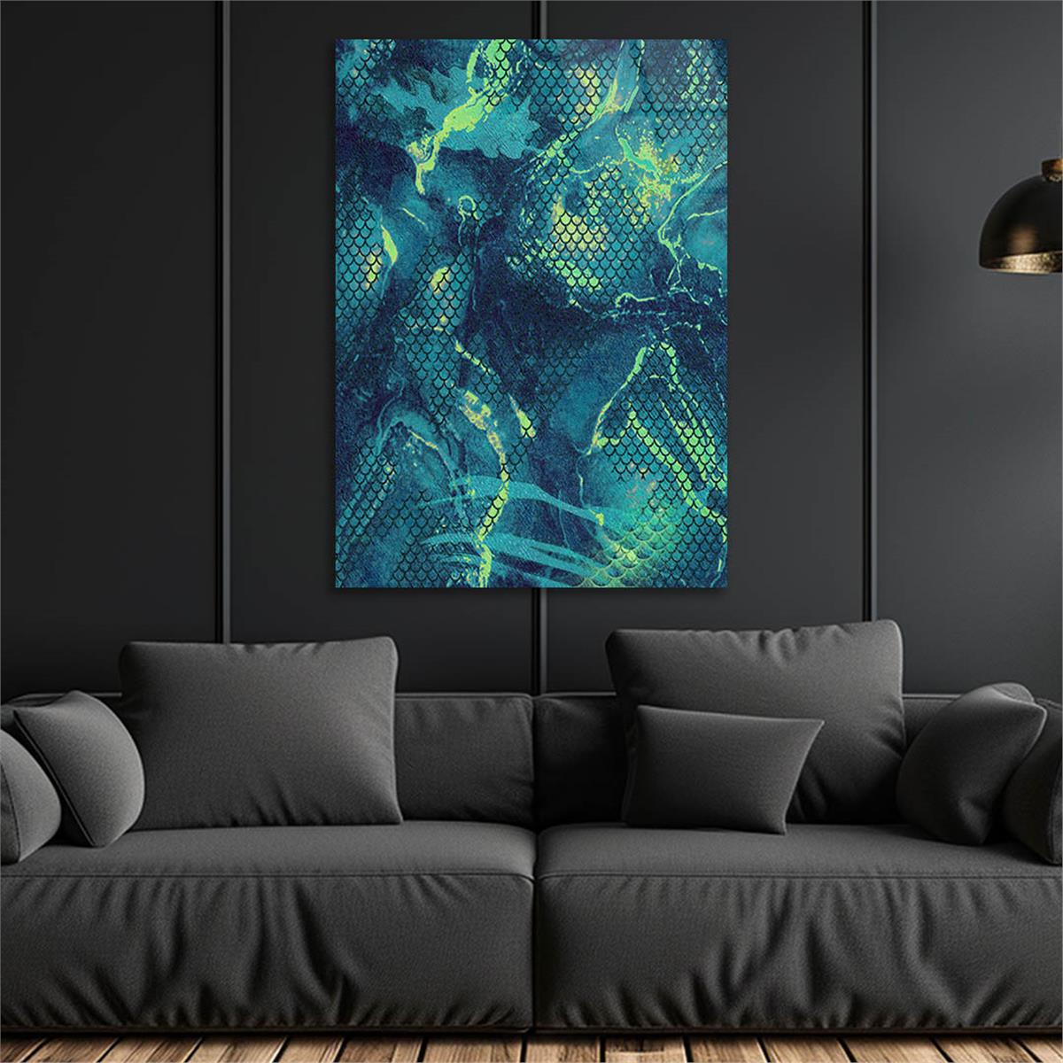 Dikey Sanat Temalı Cam Tablo 408