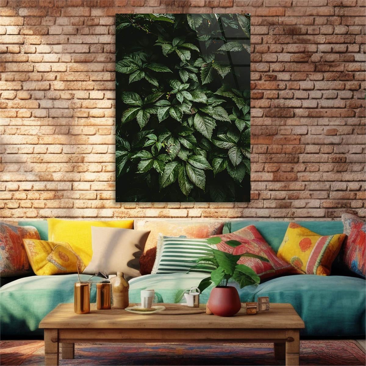 Dikey Sanat Temalı Cam Tablo 488