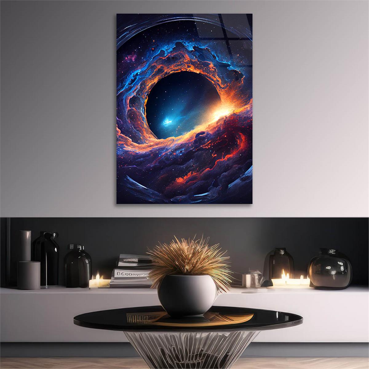 Dikey Sanat Temalı Cam Tablo 524