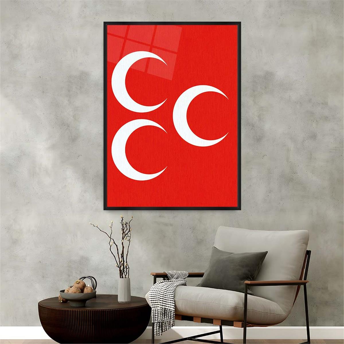 Alüminyum Çerçeveli Vatan Temalı Cam Tablo 034